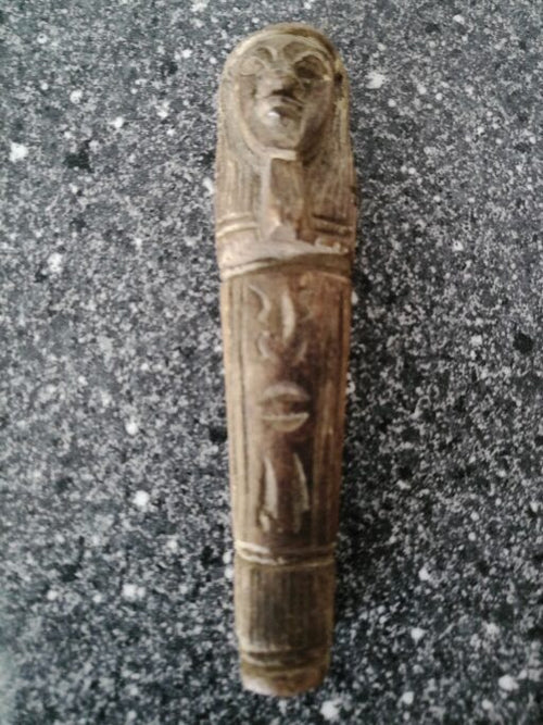 Aardewerk Anubis sarcofaag deksel Egypte 8cm